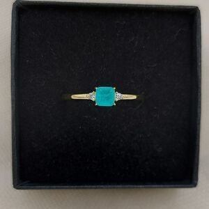 Gold Plated Tourmaline 925 Sterling Silver Ring